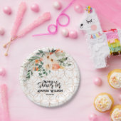 Goldring-Muster mit orangefarbenen Rose Pappteller (Party)