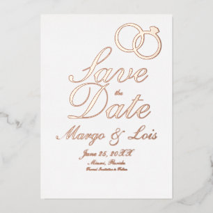 Goldring Save the Date gepresste Folie Folieneinladung