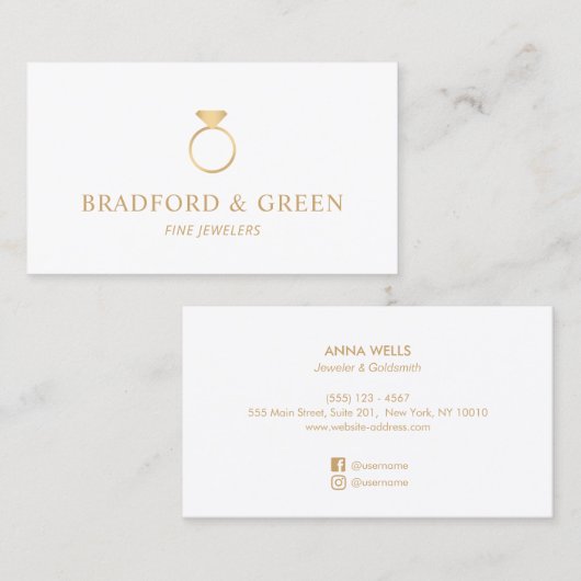 Goldring-Schmuckstücke Visitenkarte (Vorne/Hinten)
