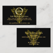 Goldring, steigendes Phoenix, Visitenkarte (Vorne/Hinten)