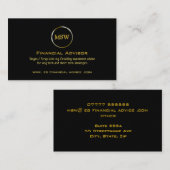 Goldring zum Schwarzen Thema des Finanzberaters Hinweiskarte (Vorne/Hinten)