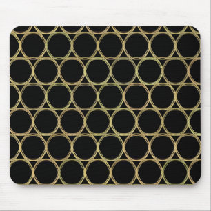 Goldringe auf modernem schwarzen Chic Mousepad