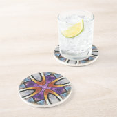 Goldrings mit Lila Fliesen Untersetzer (Seite)