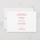 Goldrings Rose Petals Wedding RSVP Karte (Rückseite)