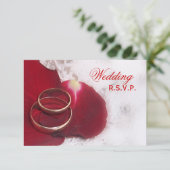 Goldrings Rose Petals Wedding RSVP Karte (Stehend Vorderseite)