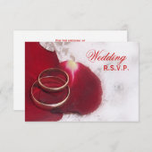 Goldrings Rose Petals Wedding RSVP Karte (Vorne/Hinten)