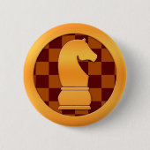 Goldritter-Schach-Stück Button (Vorderseite)