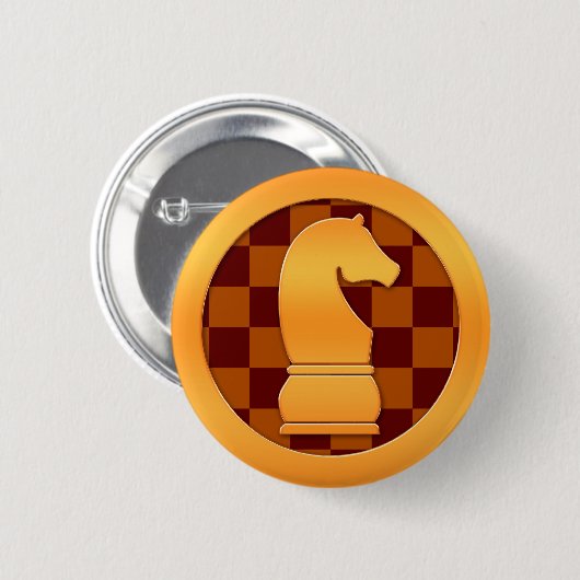 Goldritter-Schach-Stück Button (Vorne & Hinten)