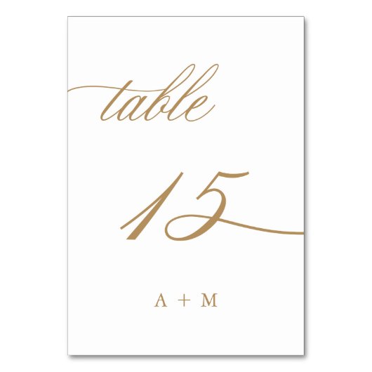 Goldromantik Hochzeit Nummer 15, Tischnummer (Rückseite)