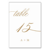 Goldromantik Hochzeit Nummer 15, Tischnummer (Vorderseite)