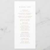 Goldromantische Hochzeitfeier Programm (Rückseite)