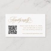 Goldromantische Kalligrafie Hochzeitsstichtag QR C Begleitkarte (Vorderseite)