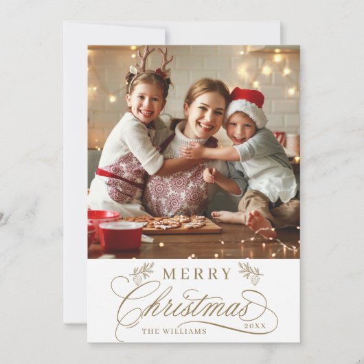 Goldromantisches Weihnachtsgebäck - Foto Feiertagskarte (Vorderseite)