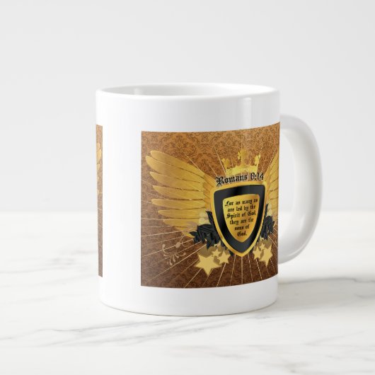 Goldrömer-8:14, Söhne des Gottes Jumbo-Tasse (Vorderseite Rechts)