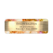 goldrosa Aquarell Imitate Folie Rücksendeadresse (Vorne)