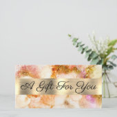 goldrosa Aquarellfarben - Imitate Geschenkgutschei (Stehend Vorderseite)