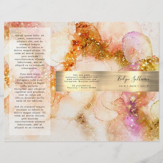 goldrosa Aquarellfolie Imitat Broschüre (Vorderseite)