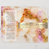 goldrosa Aquarellfolie Imitat Broschüre (Vorne/Hinten)