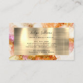 goldrosa Aquarellfolie Imitat Visitenkarte (Rückseite)