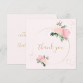 Goldrosa Bläserromantische Hochzeit Dankeskarte (Vorne/Hinten)