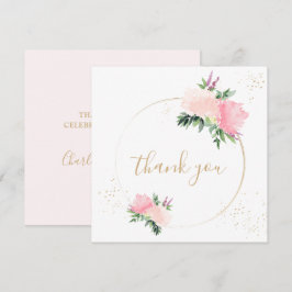 Goldrosa Bläserromantische Hochzeit Dankeskarte