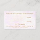 Goldrosa Blumen Empfehlungskarte (Rückseite)