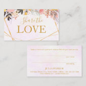 Goldrosa Blumen Empfehlungskarte (Vorne/Hinten)