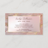 Goldrosa Flüssigmarmorkarte Visitenkarte (Rückseite)