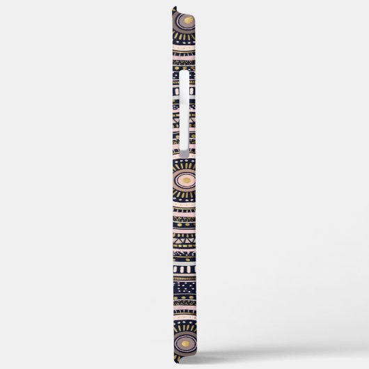 Goldrosa geometrische Doodles Blue Mandala Case-Mate iPhone Hülle (Rückseite / Links)