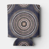 Goldrosa geometrische Doodles Blue Mandala Dosenkühler (Rückseite)