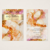 goldrosa Glitzer Aquarellketten-Display-Karte (Vorne & Hinten)