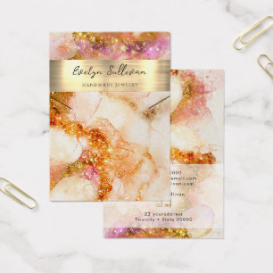 goldrosa Glitzer Aquarellketten-Display-Karte