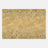 Goldrosa Glitzy Sparkle Glitzer Geschenkpapier Set (Vorderseite 2)