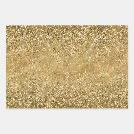 Goldrosa Glitzy Sparkle Glitzer Geschenkpapier Set (Vorderseite 2)