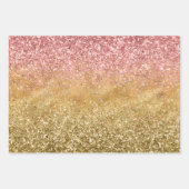 Goldrosa Glitzy Sparkle Glitzer Geschenkpapier Set (Vorderseite)