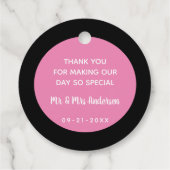 Goldrosa heiße Kakaomomben | Danke Hochzeit Geschenkanhänger (Rückseite)