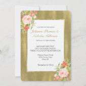 Goldrosa-Hochzeit Einladung (Vorderseite)