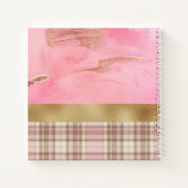 Goldrosa Karierter Abstrakter Farbname Notizblock (Rückseite)