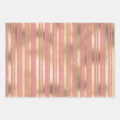 Goldrosa Konfetti-Streifen elegantes formales Must Geschenkpapier Set (Vorderseite 2)