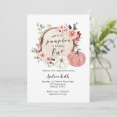 Goldrosa Kürbis dreht eine Einladung (Stehend Vorderseite)