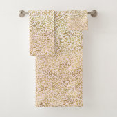 Goldrosa Leopardrucke Badhandtuch Set (Insitu)