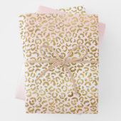 Goldrosa Leopardrucke Geschenkpapier Set (Beispiel)