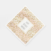 Goldrosa Leopardrucke Serviette (Ecke)