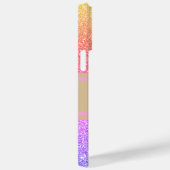 Goldrosa Lila Ombre Glittery Glam Name Monogram Case-Mate iPhone Hülle (Rückseite / Rechts)