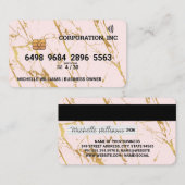 Goldrosa Marmor | Debt-Card-Stil Visitenkarte (Vorne/Hinten)