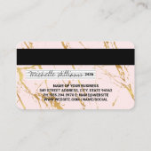 Goldrosa Marmor | Debt-Card-Stil Visitenkarte (Rückseite)