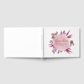 Goldrosa Moderne Elegante Hochzeit mit floralen Wa Gästebuch (Voll)