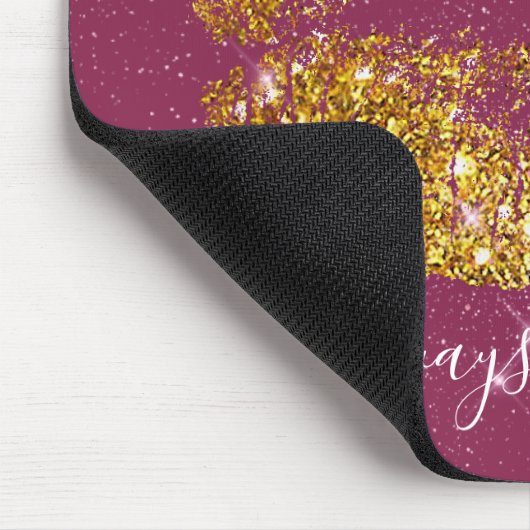Goldrosa schicke Schein-Lippen Mousepad (Ecke)