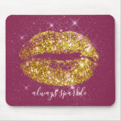Goldrosa schicke Schein-Lippen Mousepad (Vorne)