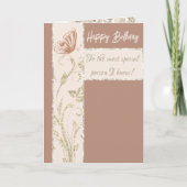 Goldrosa-Schmetterling-Foto Geburtstag Karte (Vorderseite)